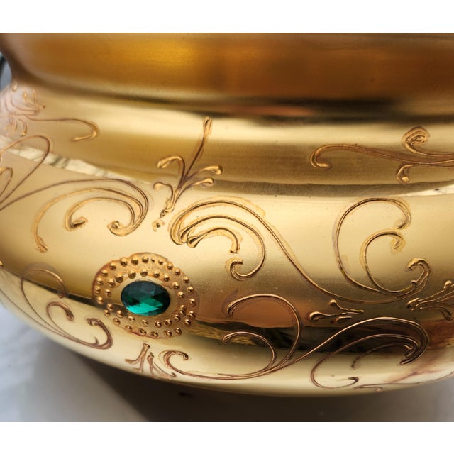 Vintage Tre Fuochi Murano Glass 24k Gold Overlay on Cobalt Blue Glass - Made in Italy For Sale - Image 13 of 14