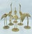 Gold Brass Cranes, 1960s, Set of 6 For Sale - Image 8 of 9