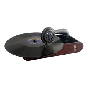 1930s Thorens Excelda Portable Gramophone, Original Columbia Needles & 10 Shellac Records