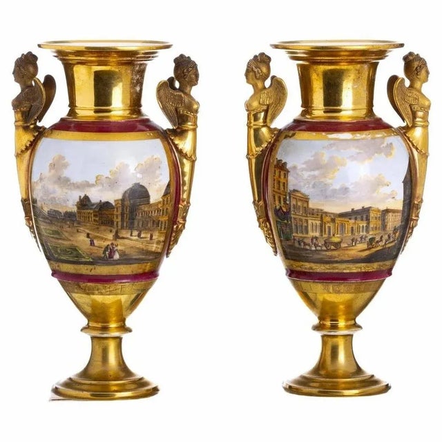 Antique Empire Vases, Set of 2 For Sale - Image 6 of 7