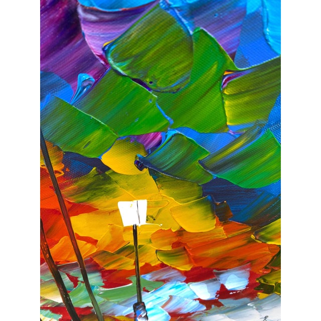 Red Leonid Afremov Original Oil Painting Large 46" Colorful Impressionism Art Signed For Sale - Image 8 of 14