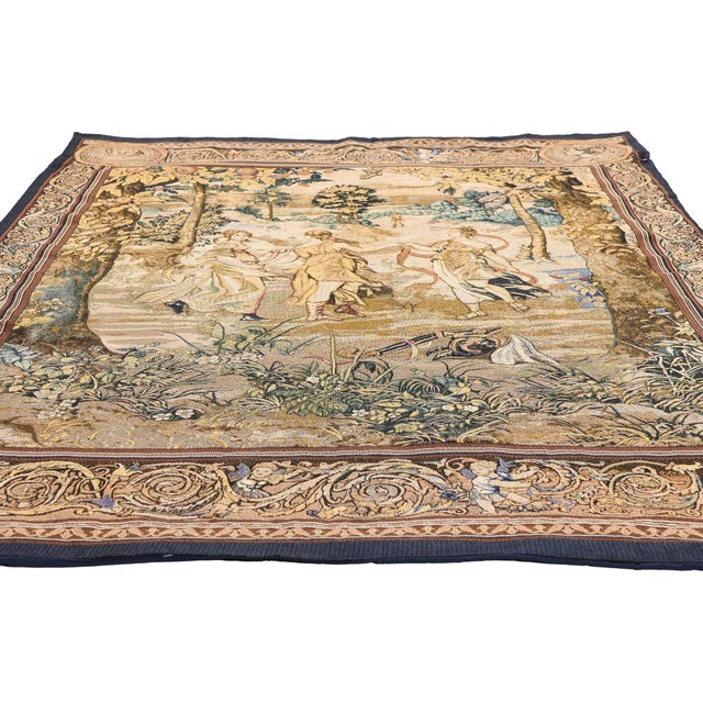 Renaissance Vintage Chinese Aubusson Tapestry, 04'09 X 06'05 For Sale - Image 3 of 10