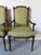 Vintage French Louis XVI Style Carved Walnut Armchairs With Green Upholstery – A Pair For Sale - Image 9 of 12