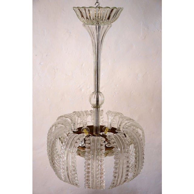 Art Deco Hanging Lamp in Murano Glass by Ercole Barovier for Barovier & Toso, 1930s For Sale - Image 8 of 12
