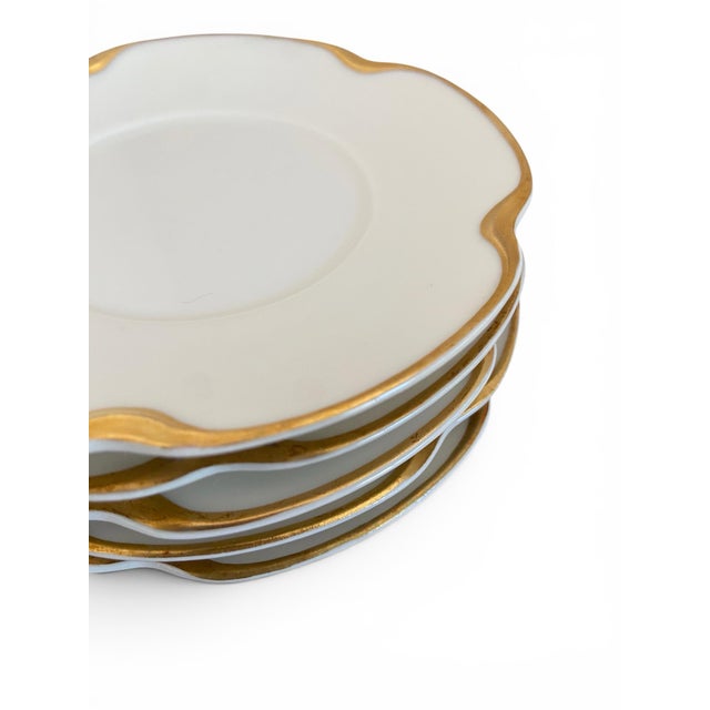Antique 1900s Haviland Limoges "Silver Anniversary" Porcelain Ramekins & Saucers - Set of 8 For Sale - Image 9 of 11