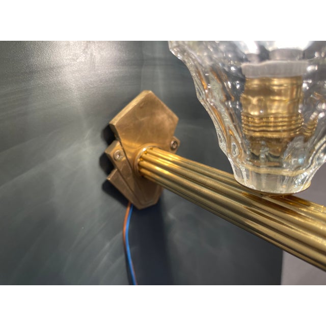 Murano Glass Brass Sconces, 1960s, Set of 2 For Sale - Image 13 of 14