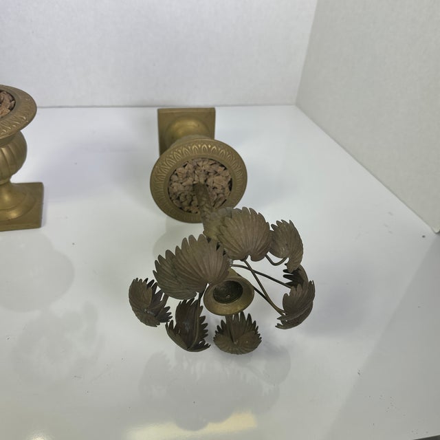 Pair of Vintage Palm Tree Candle Holders For Sale - Image 6 of 11