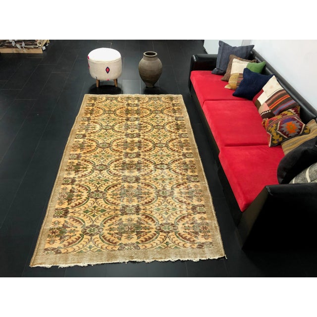 1960s Handmade wool and cotton rug in Turkish Anatolia Carpet, Vintage Oushak Rug, Turkish Vintage Anatolian Rug, Handmade...