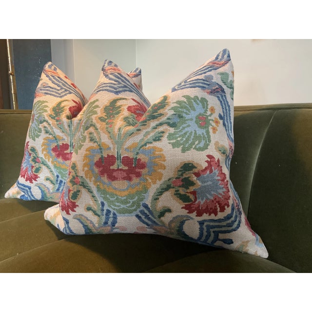 Bring bold elegance to your space with pillow covers made from Lee Jofa’s “New Sevilla” in Ruby and Blue, a luxurious 100%...