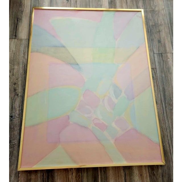 1970s 1970s Large Abstract Pastel Painting Harris Strong Original For Sale - Image 5 of 10