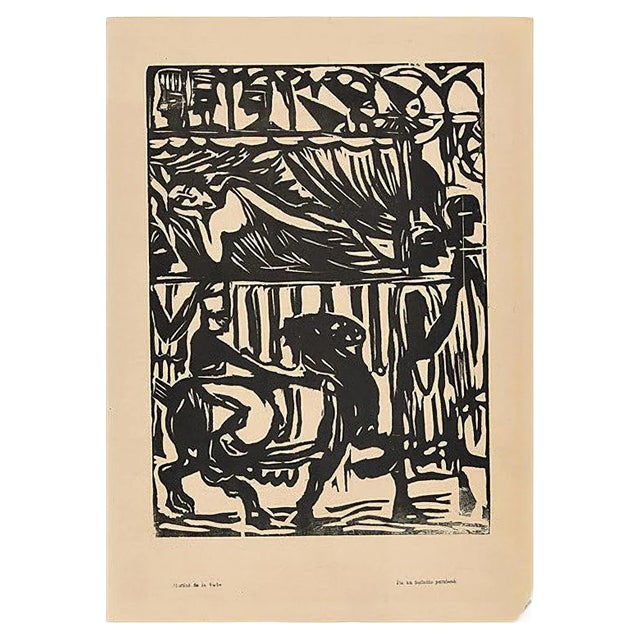 Persian Ballet - Original Woodcut Print by Arturo Martini - Early 20th Century Early 20th century For Sale