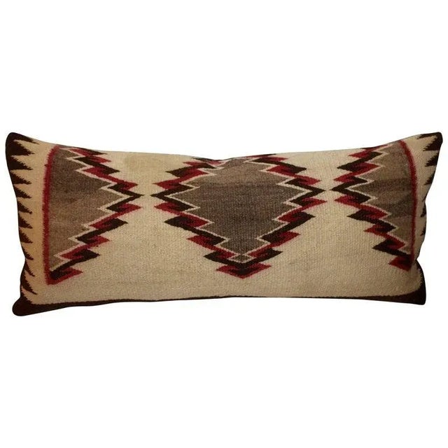 1940s Early Hand Weaving Eye Dazzler Pillow For Sale - Image 4 of 4