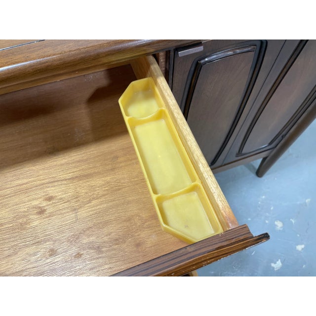 Mid Century Modern Walnut Credenza / Long Dresser by Broyhill Premier, C. 1960's For Sale - Image 10 of 12