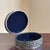 English Vintage Silver-Plated Oval Jewelry Box With Blue Velvet Lining & Ornate Foliate Relief For Sale - Image 3 of 12