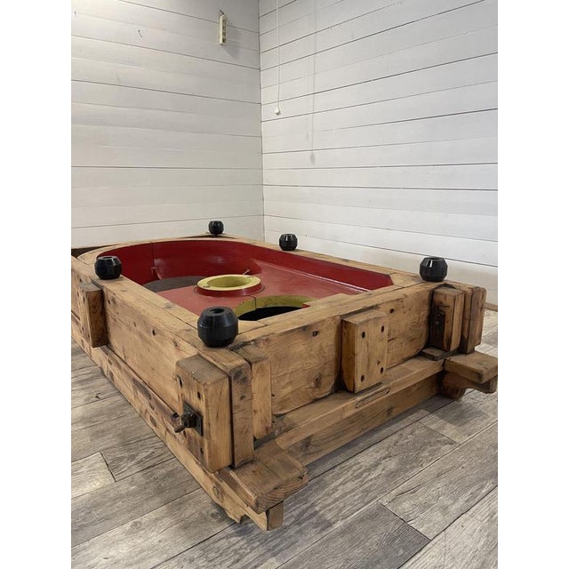 Vintage Industrial Coffee Table in Wooden Molds from Locomotive Factory, 1950s For Sale - Image 18 of 18