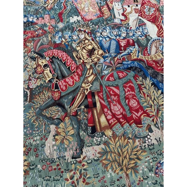 1990s Vintage French Jacquard King Arthur Legend Tapestry by Aubusson, 1990s For Sale - Image 5 of 18