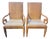 Vintage Woven Rattan High-Back Armchairs With Scroll Arms, a Pair For Sale