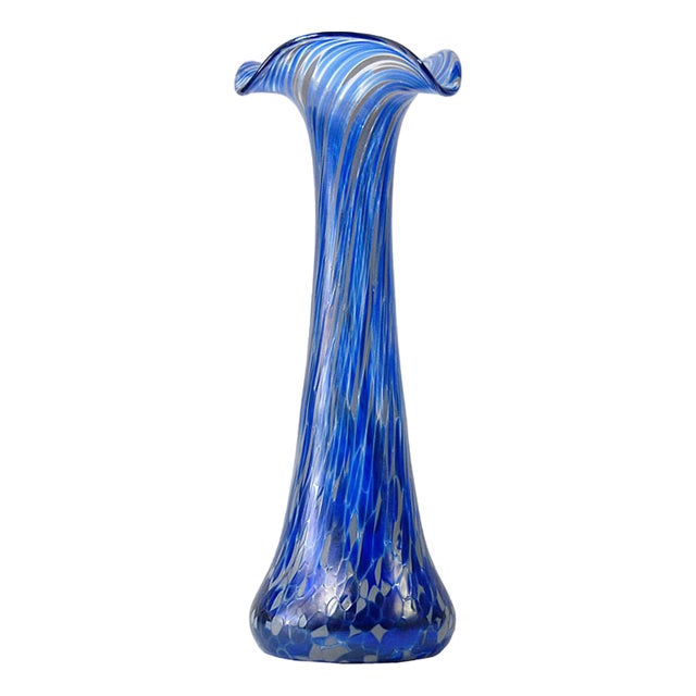 Art Nouveau Opaline Glass Vase in the style of Loetz, 1930s For Sale