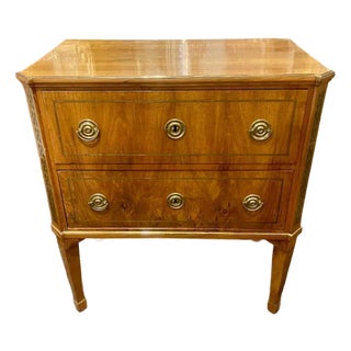 19th C. English Walnut and Brass Inlaid Chest For Sale