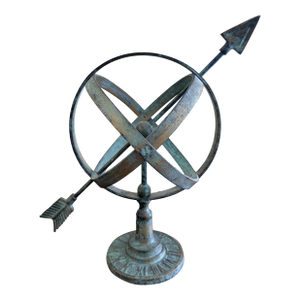 Late 20th Century Rustic Verdigris Iron Armillary Sphere – European Garden Accent