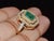 Certified Natural 3.4cts vs F Diamond Emerald 18k Solid Gold Cocktail Milgrain Ring, Size 6.5 For Sale - Image 9 of 15