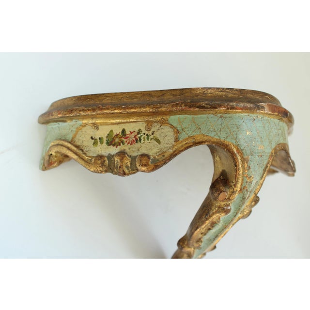 French 1910 "Made in Italy"Venetian Florentine Carved Giltwood Wall Brackets For Sale - Image 3 of 5