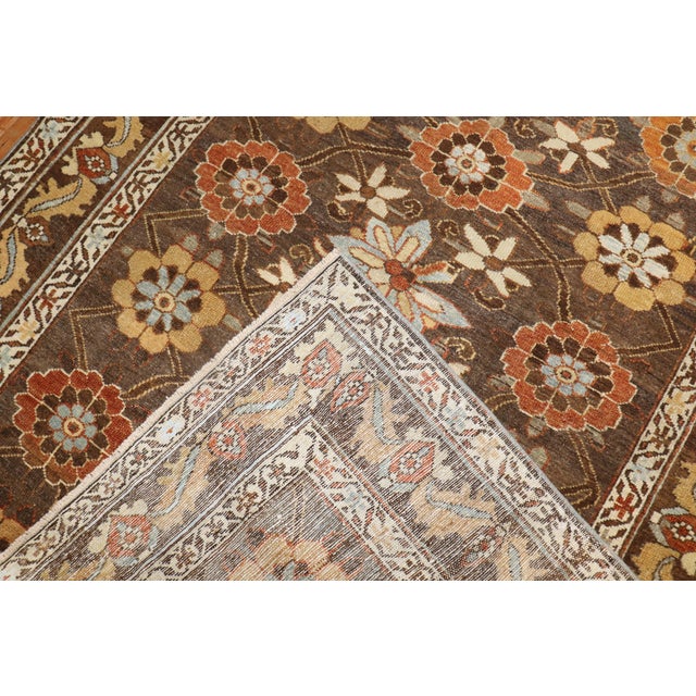 Early 20th Century Brown Persian Veramin Rug For Sale - Image 9 of 10