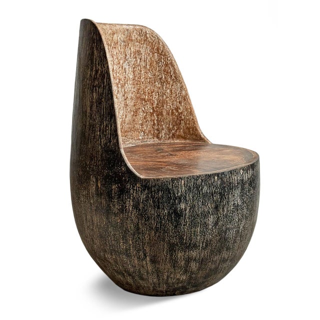Contemporary Vintage Wash Coconut Palm Organic Modern Chair For Sale - Image 3 of 7