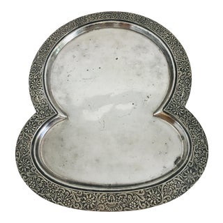 Victorian Aesthetic Movement Silverplate Tray With Greenman Face by Meridian For Sale