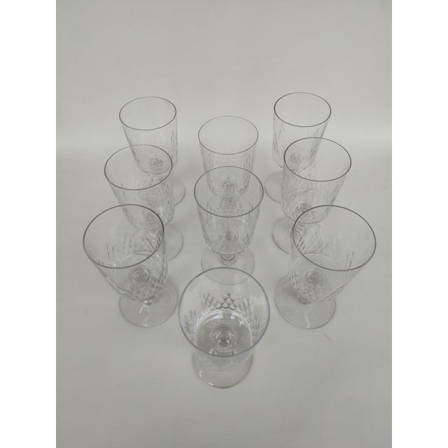 Large Crystal Glasses from Baccarat, 1890s, Set of 9 For Sale - Image 3 of 8