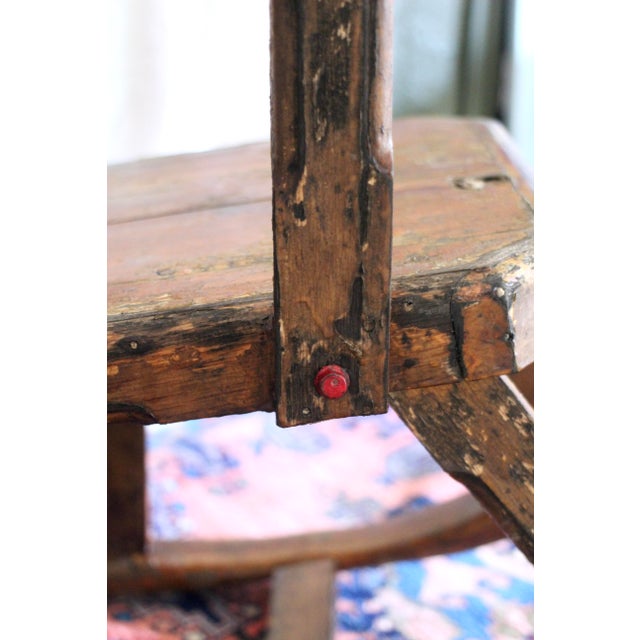 1940s Hand Carved and Handmade Rustic Rocker For Sale - Image 10 of 18