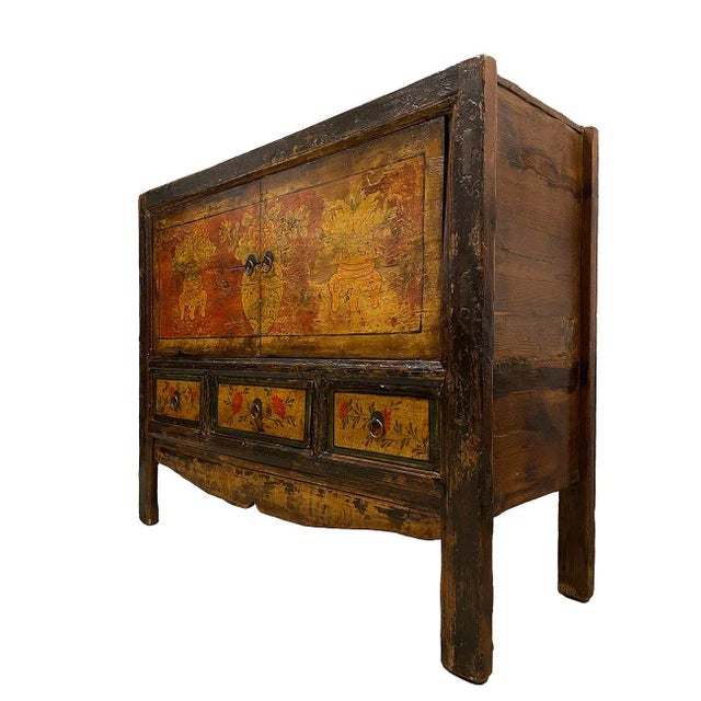 Look at this Chinese Antique Hand Painted Buffet Table. It has about 150 years history with hand painting on the front. It...
