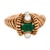 Contemporary French Mid Century Emerald Pearl 18k Yellow Gold Ring, Size 5 For Sale - Image 3 of 5