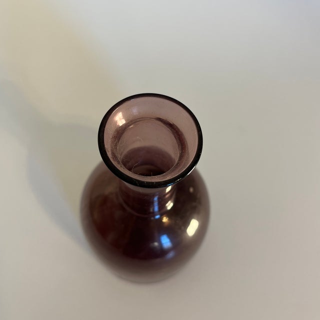 Purple plum glass design bud vase.
