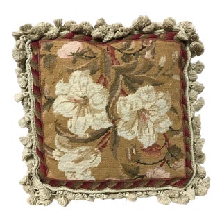 Vintage Needlepoint Pillow For Sale