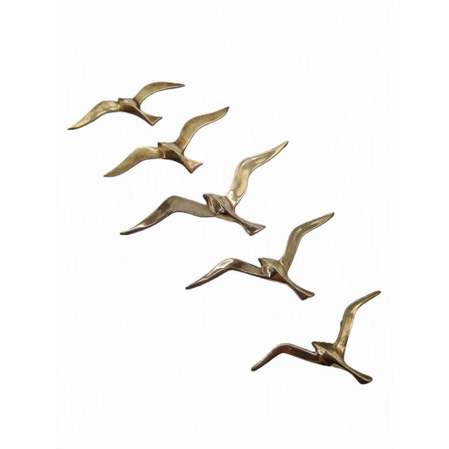 Modernist Brass Wall Seagulls, 1960s, Set of 5 For Sale - Image 10 of 10