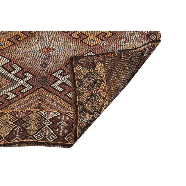 Mid 20th Century Embroidered Vintage Turkish Kars Kilim Rug For Sale - Image 5 of 7