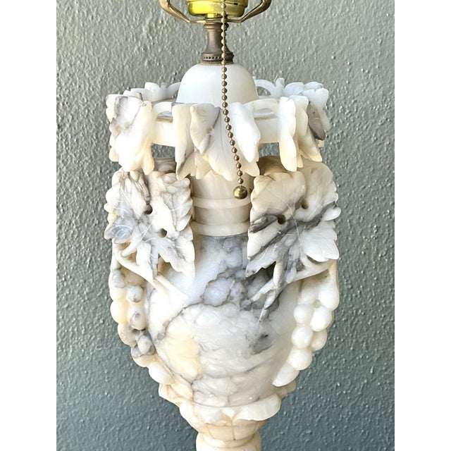 Vintage Carved Alabaster Lamp For Sale In West Palm - Image 6 of 18