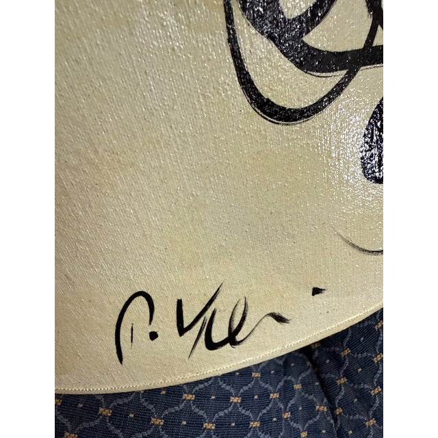 1970s 1970s Peter Keil Original Abstract Painted Lamp Shade For Sale - Image 5 of 6