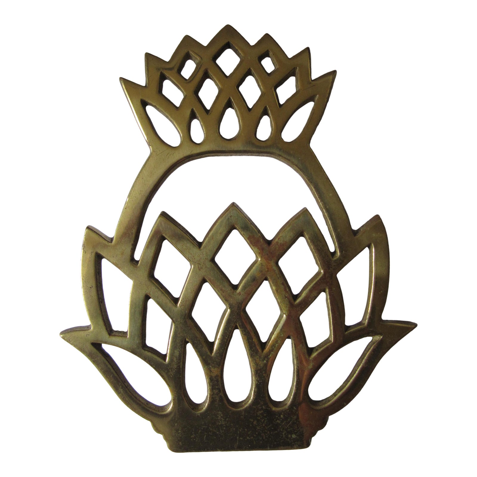 Vintage Virginia Metal Crafters Brass Pineapple Trivet Chairish