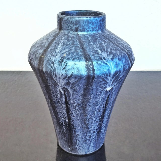 Mid-Century Modern Blue Knödgen Keramik Vase Nr. 1060/20 For Sale - Image 3 of 8