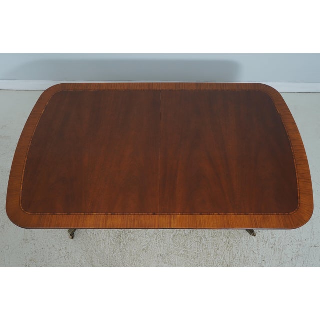 Traditional Baker Bill Sofield Inlaid Mahogany Dining Table For Sale - Image 3 of 18