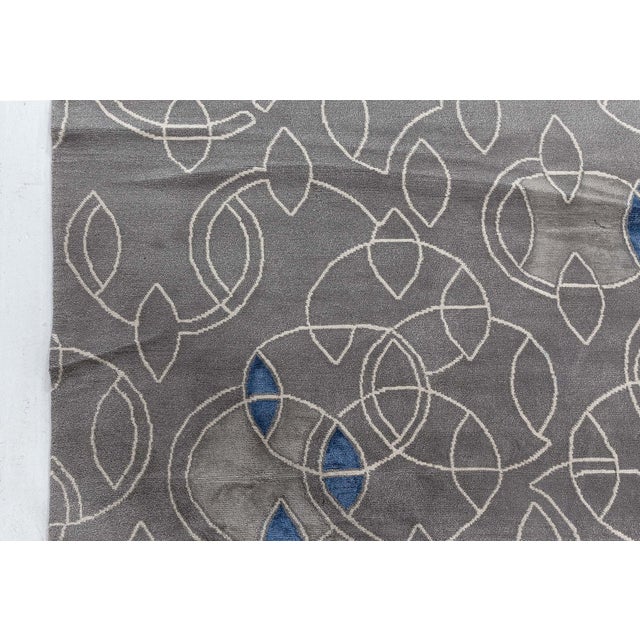 Modern Modern Tibetan 'Hummingbird' Silk and Wool Rug by Doris Leslie Blau For Sale - Image 3 of 9