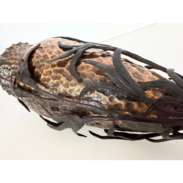 Copper Vase with Wrought Iron Snake and Leaves attributed to Alessandro Mazzucotelli, 1890s For Sale - Image 9 of 15