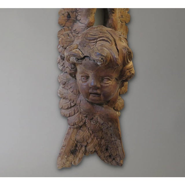 French 18th Century French Walnut Carving of an Angel For Sale - Image 3 of 5