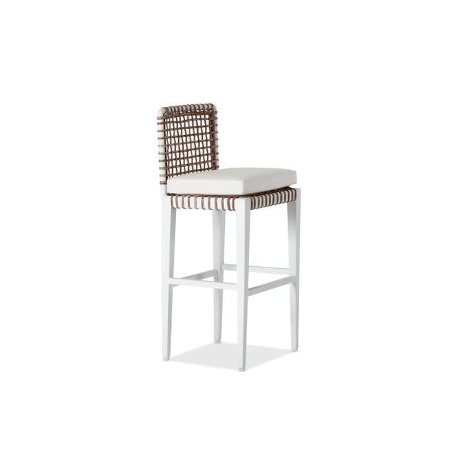 Delta Kappa Bar Stool in White For Sale In New York - Image 6 of 6