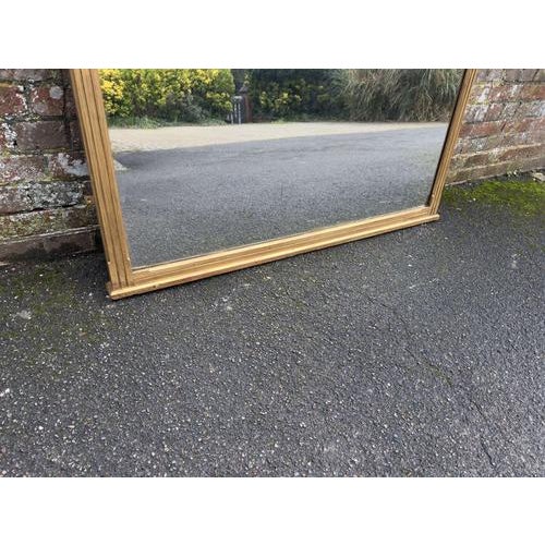 Large Antique English Gilt Overmantle Mirror, 1800s For Sale - Image 3 of 6