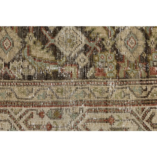 Textile 19th Century Antique Malayer Wool Hallway Runner Rug in Earthy Neutrals For Sale - Image 7 of 9