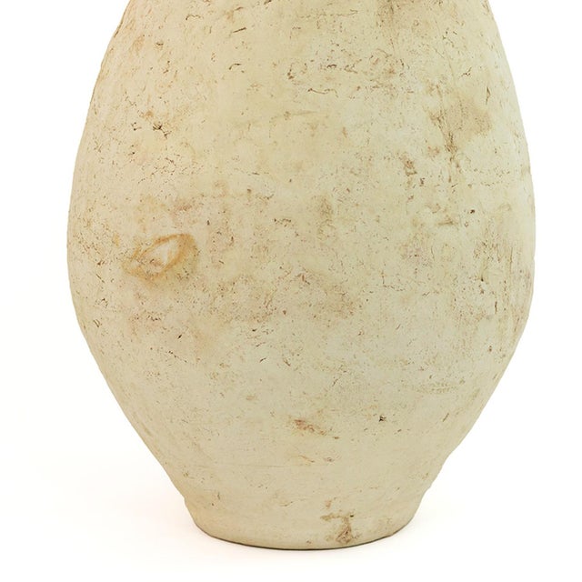 Cream Unglazed Terracotta Amphora Vase | One of a Kind For Sale - Image 8 of 12