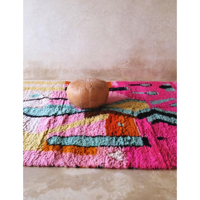 Blue Vibrant Moroccan Boujaad Rug - 9.4 X 8 Ft For Sale - Image 8 of 8